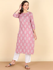 Pure Cotton Ethnic Printed Off White Gotta Patti Kurta (W1264)