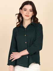 Comfort Fit Solid Shirt for Women (W1477)