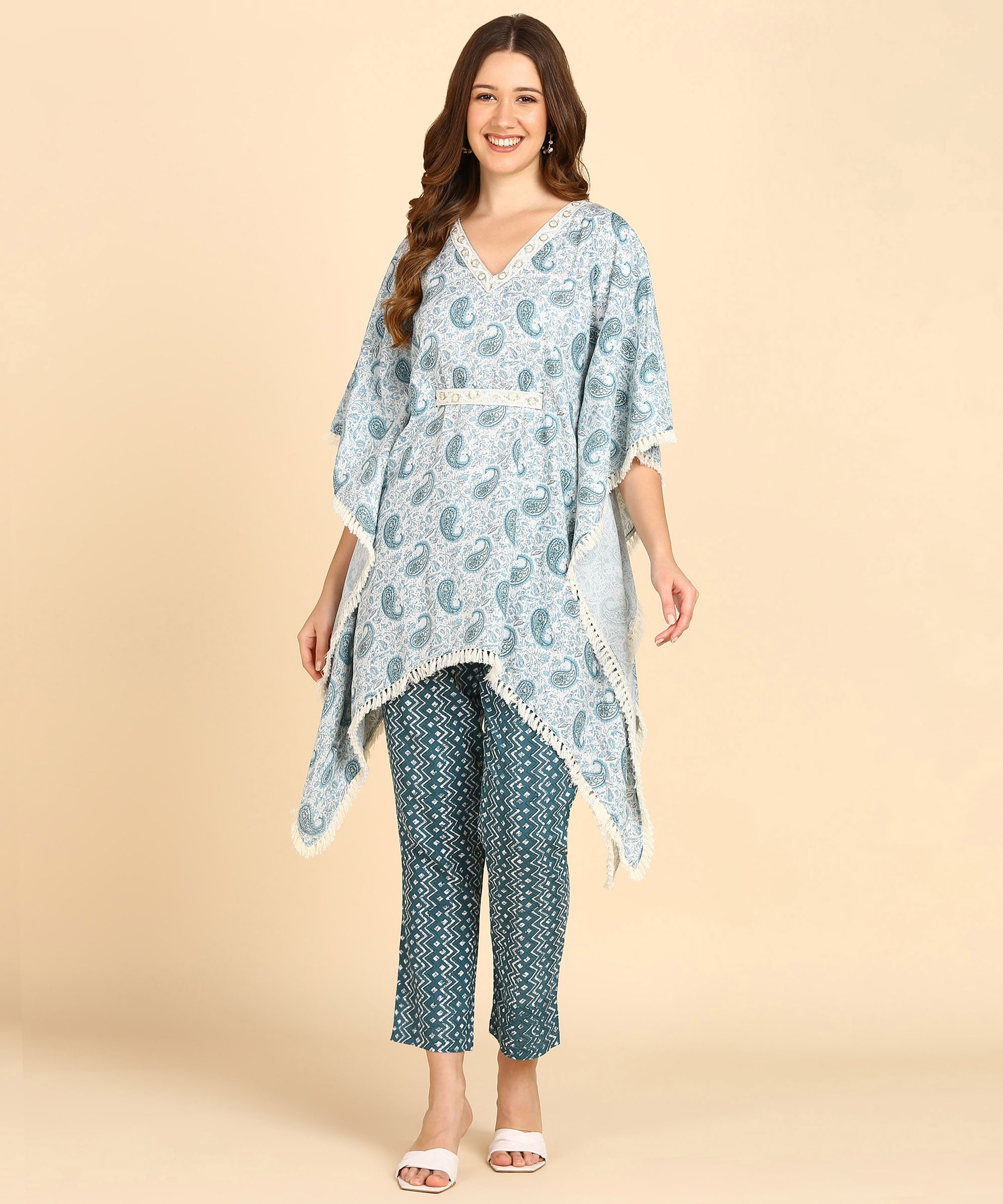 Rayon Printed Green Co-Ords Set for Women (W1369)