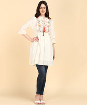 Pink Cotton Lurex Embroidered Tunic (W1399)