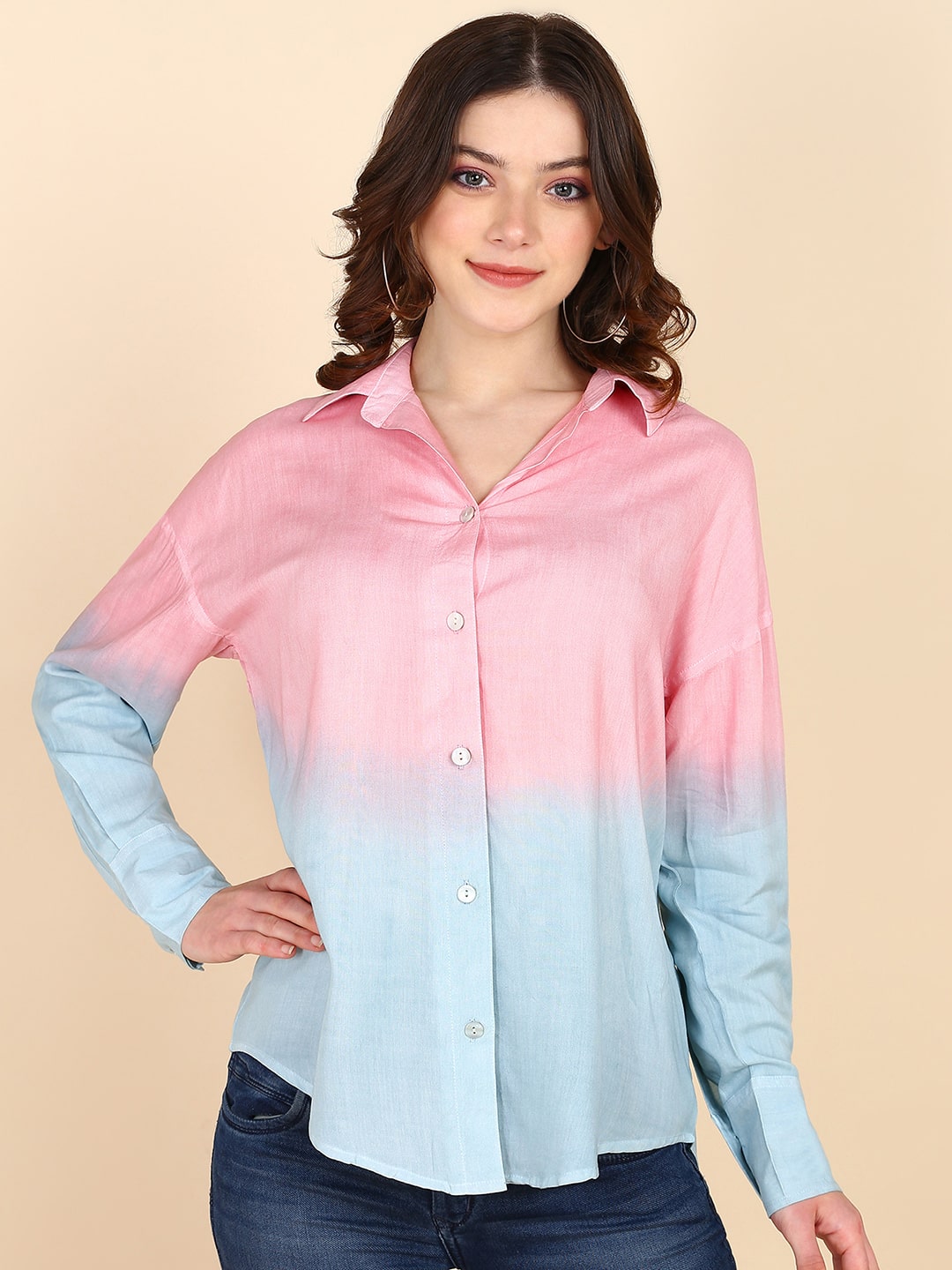 Hand Tie & Dye Comfort Fit Shirt for Women (W1481)