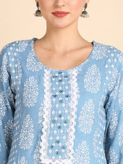 Women Embroidered Printed Rayon Straight Kurta (W1507)