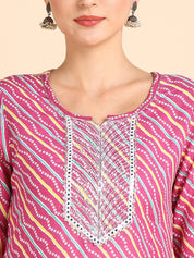 Women Embroidered Printed Rayon Straight Kurta (W1508)