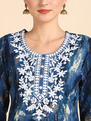 Women Embroidered Printed Rayon Straight Kurta (W1511)