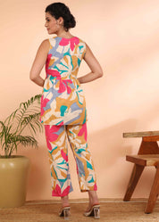 Women Handmade  Rayon Flared Multicolor Co-ord Set (W1617)