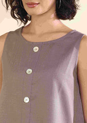 Women Handmade Solid Rayon Grey Top (W1657)