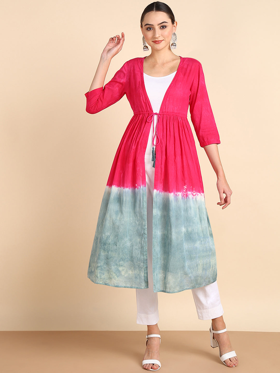 Hand Dyed Cap Dress for Women (W1495)