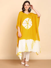 Hand Dyed Loose Fitted Crepe Kaftan Kurta (W1433)