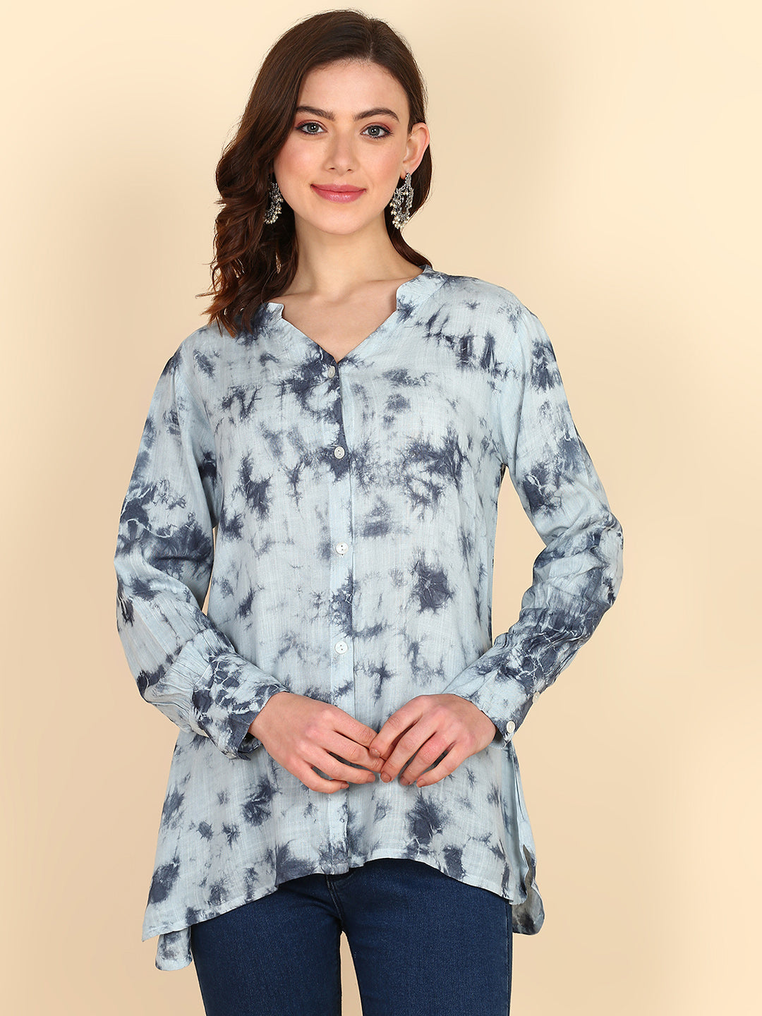 Tie Dyed Casual Fitted Shirt for Women (W1417)