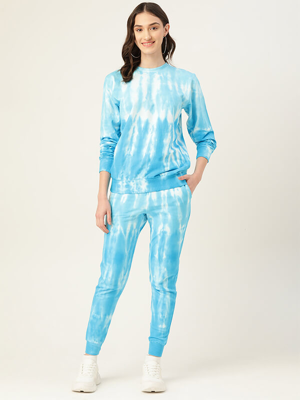 Pure Cotton Ombre Dye Blue Sweatshirt With Joggers (W1324)