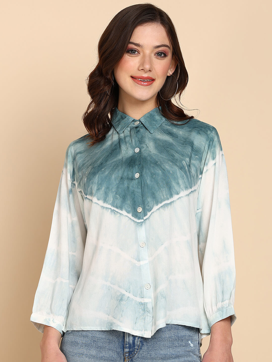 Tie Dyed Casual Fitted Shirt for Women (W1445)