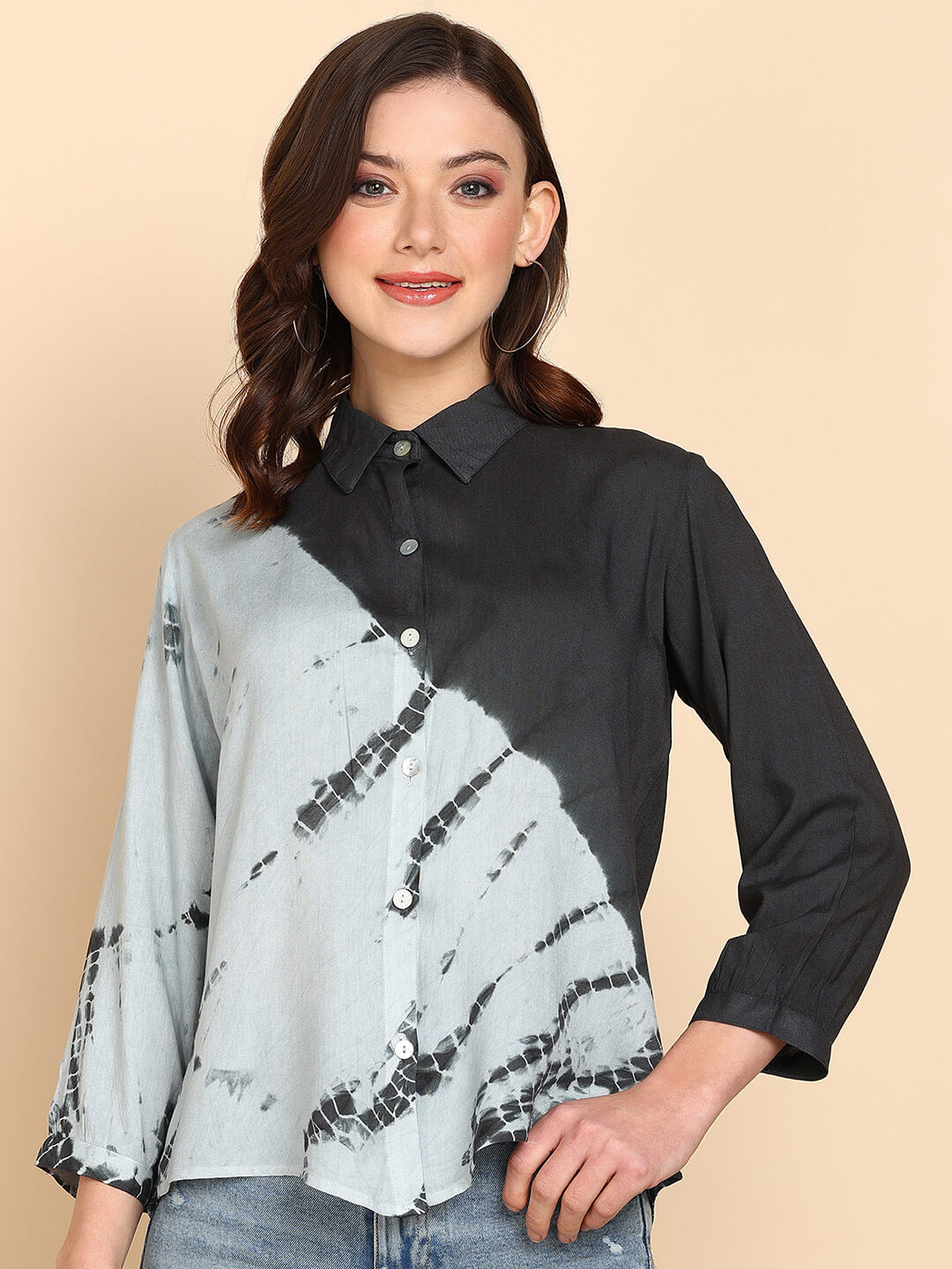 Tie Dyed Casual Fitted Shirt for Women (W1447)