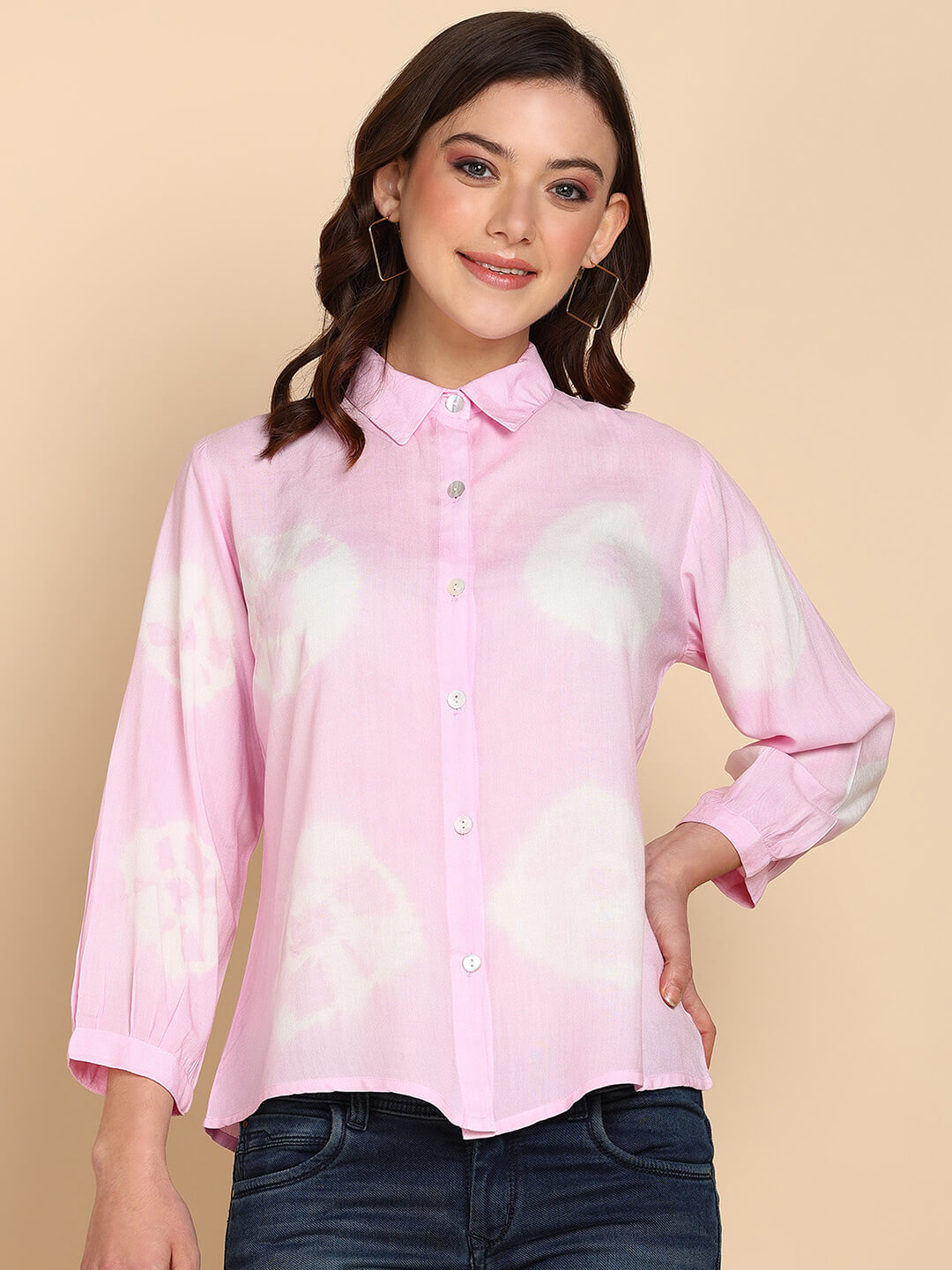 Tie Dyed Casual Fitted Shirt for Women (W1453)