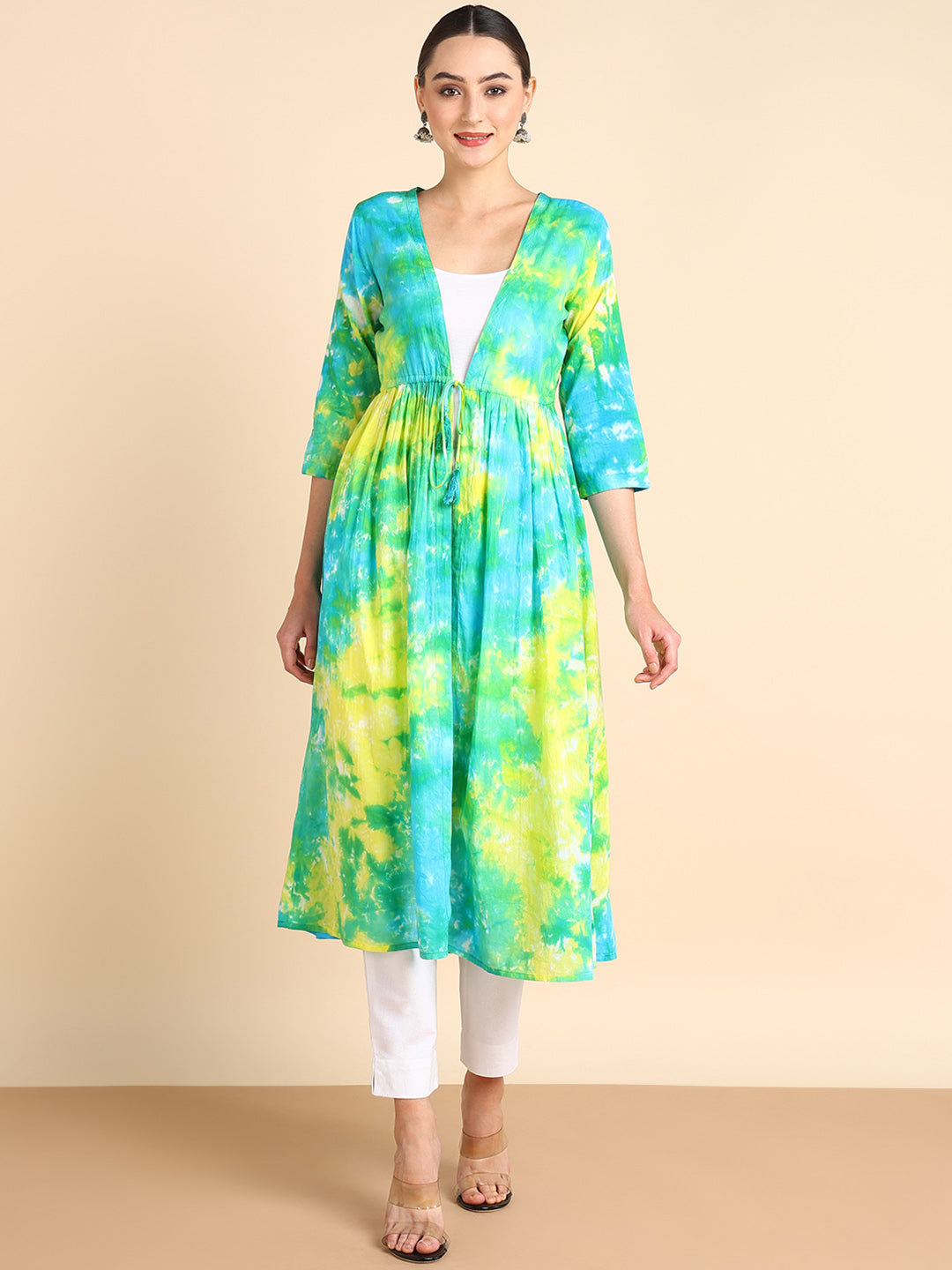 Hand Dyed Cap Dress for Women (W1494)