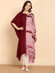 Hand Dyed Loose Fitted Crepe Kaftan Kurta (W1430)