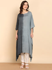 Hand Dyed Loose Fitted Crepe Kaftan Kurta (W1442)