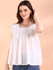 Vibrant White Tie-Dye Everywhere Top In Soft Rayon (W1553)