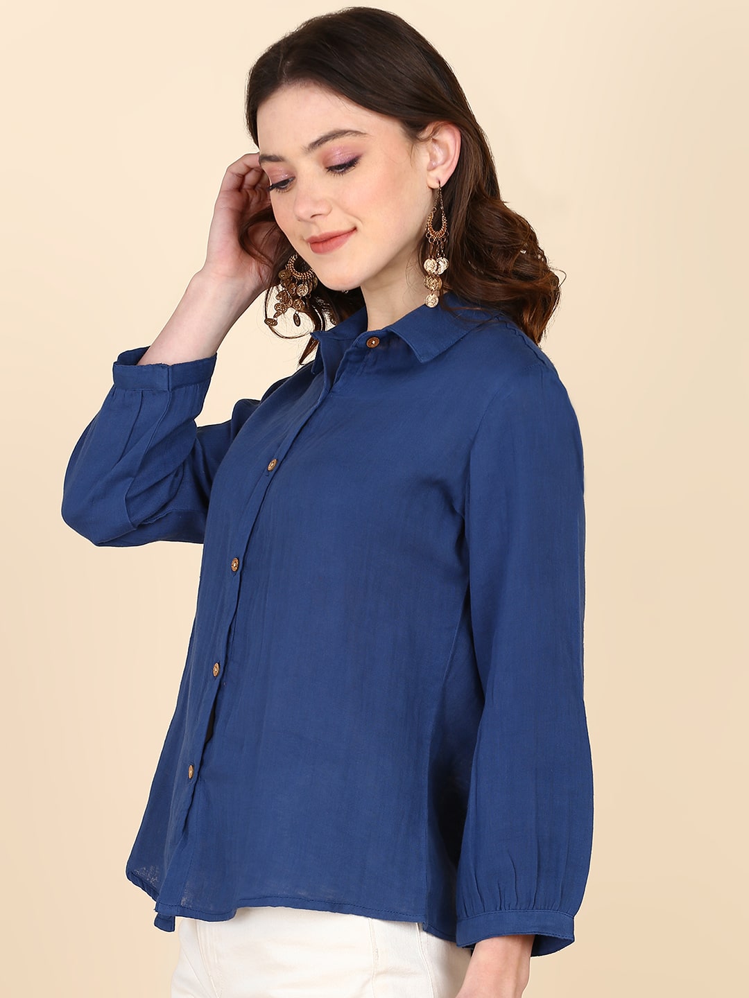 Comfort Fit Solid Shirt for Women (W1478)