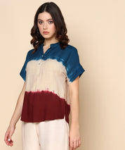 Multicolour Tie-Dye Rayon Staple Top (W1410)