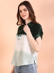 Vibrant Green Tie-Dye Everywhere Top In Soft Rayon (W1549)