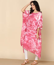 Rayon Tie Dye Pink Kaftan kurta (W1354)