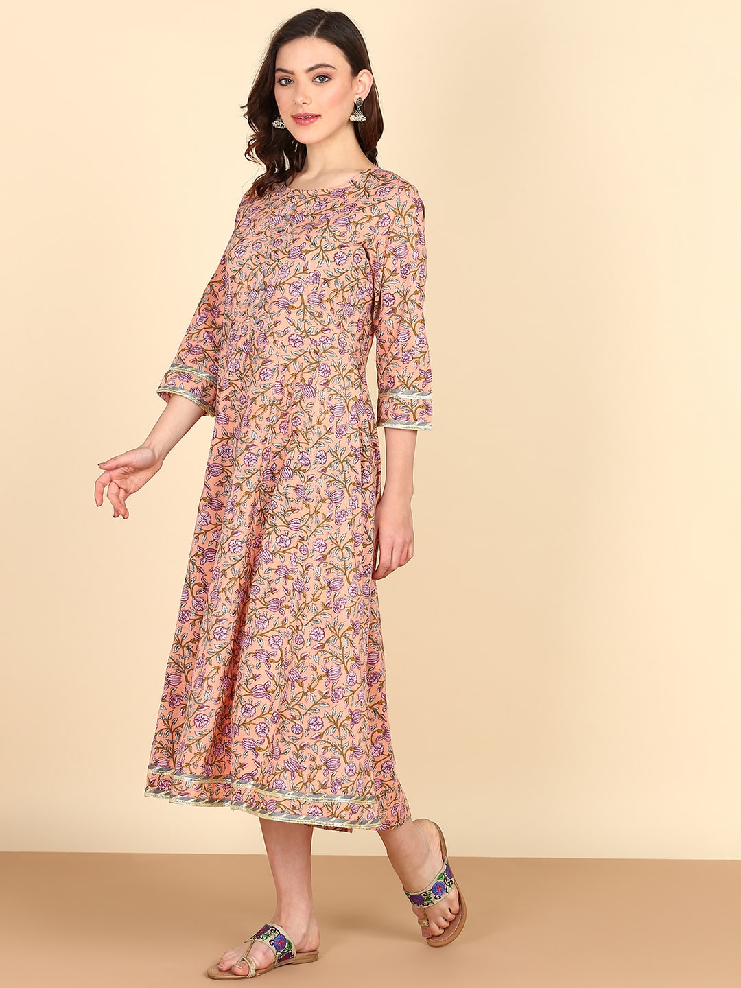 Pure Cotton Subtle Pink Iris Dress (W1069)