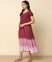 Rayon Ombre Dyed A-Line Maxi Dress (W1224)