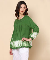 Tie Dyed Fitted Rayon Top for Women (W1414)