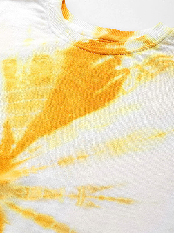 Pure Cotton Tie and Dye Yellow Cracker Sweatshirt (W1319)