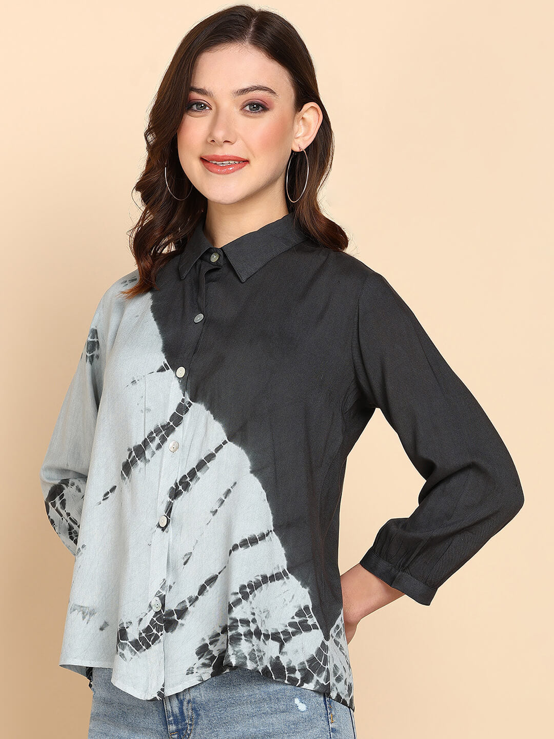 Tie Dyed Casual Fitted Shirt for Women (W1447)