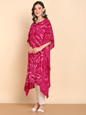 Hand Dyed Loose Fitted Crepe Kaftan Kurta (W1436)