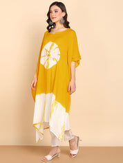 Hand Dyed Loose Fitted Crepe Kaftan Kurta (W1433)