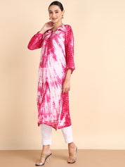 Women Hand Dyed Rayon Straight Kurta (W1509)