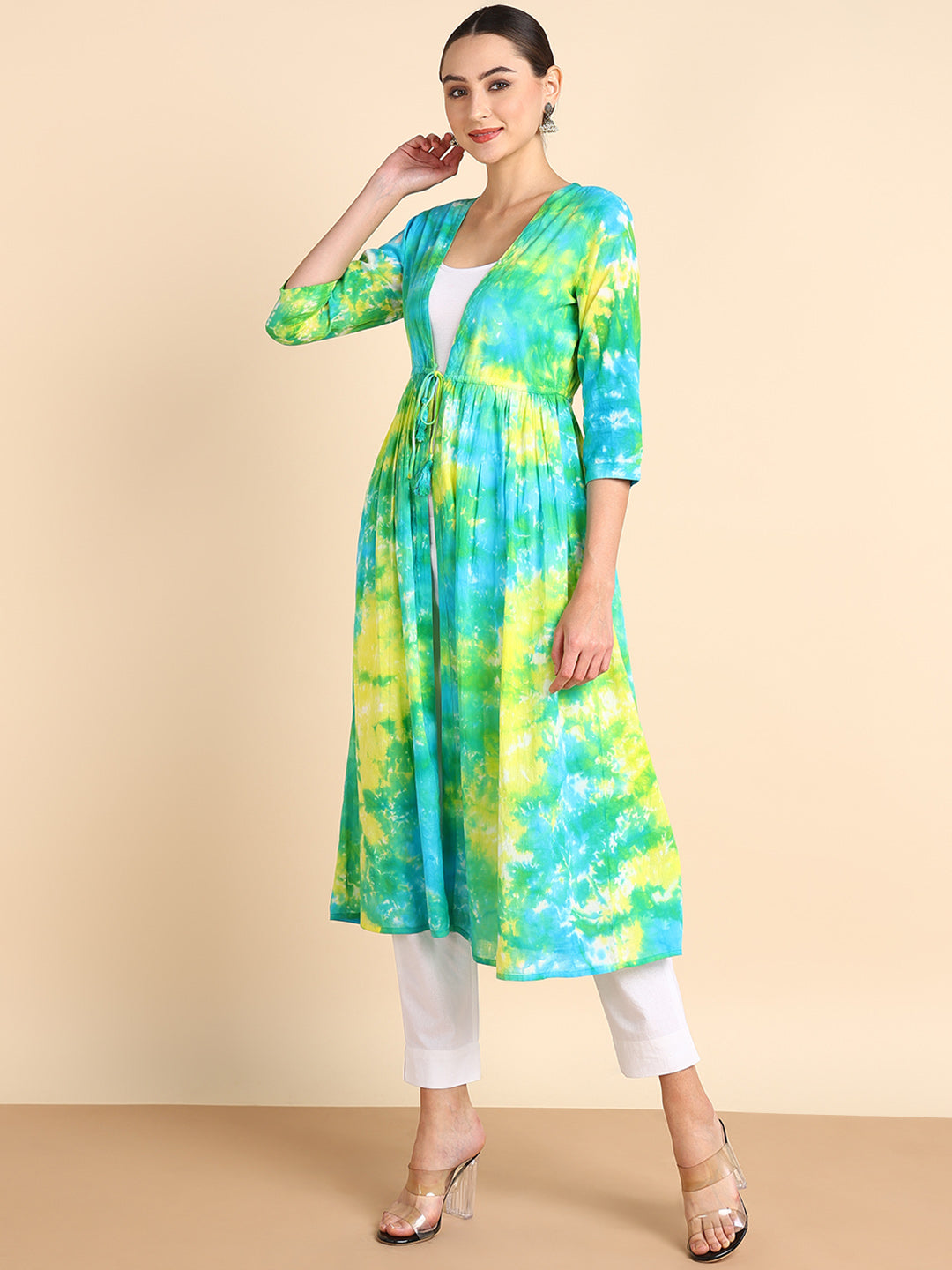 Hand Dyed Cap Dress for Women (W1494)