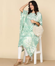 Rayon Tie Dye Pastel Green Kaftan kurta (W1349)