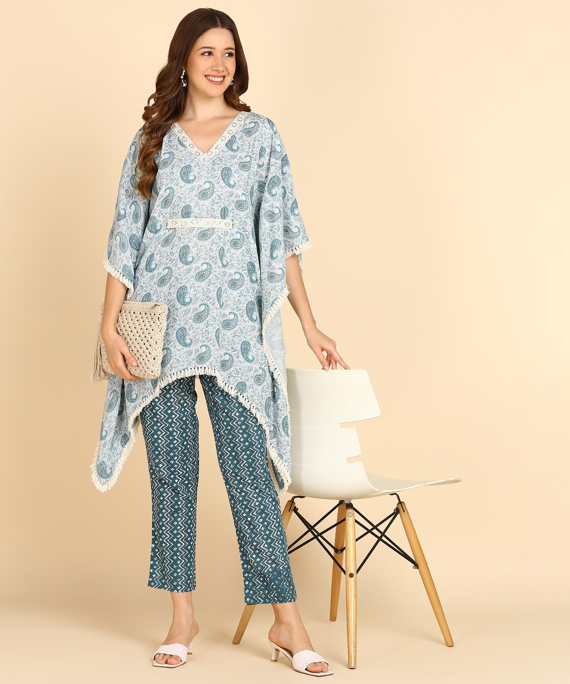 Rayon Printed Green Co-Ords Set for Women (W1369)