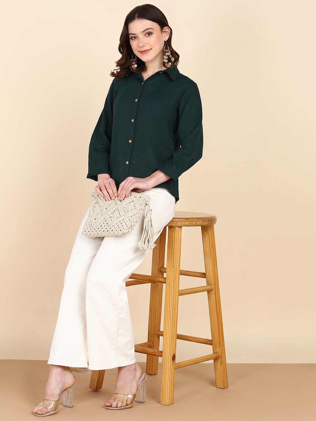 Comfort Fit Solid Shirt for Women (W1477)