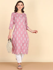 Pure Cotton Ethnic Printed Off White Gotta Patti Kurta (W1264)