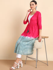 Hand Dyed Cap Dress for Women (W1495)