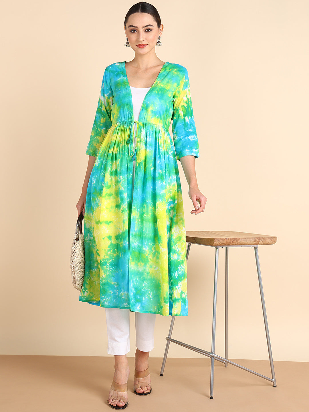 Hand Dyed Cap Dress for Women (W1494)