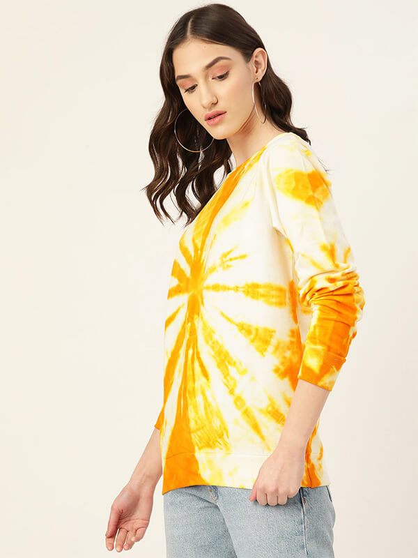 Pure Cotton Tie and Dye Yellow Cracker Sweatshirt (W1319)