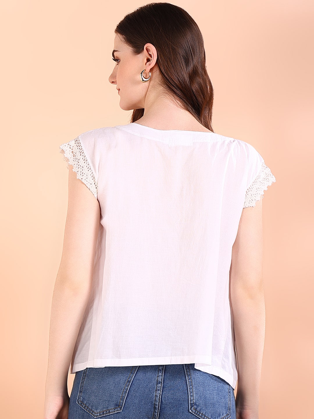 Vibrant White Tie-Dye Everywhere Top In Soft Rayon (W1553)