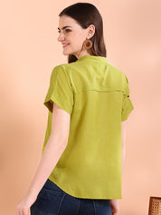 Vibrant Green Tie-Dye Everywhere Top In Soft Rayon (W1551)