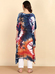 Rayon Crepe Tie Dye Multicolor Kaftan Kurta (W1124)