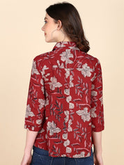 Floral Printed Comfort Fit Shirt for Women (W1479)