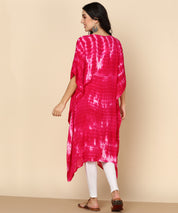 Rayon Crepe Tie Dye Pink Kaftan Kurta (W1123)