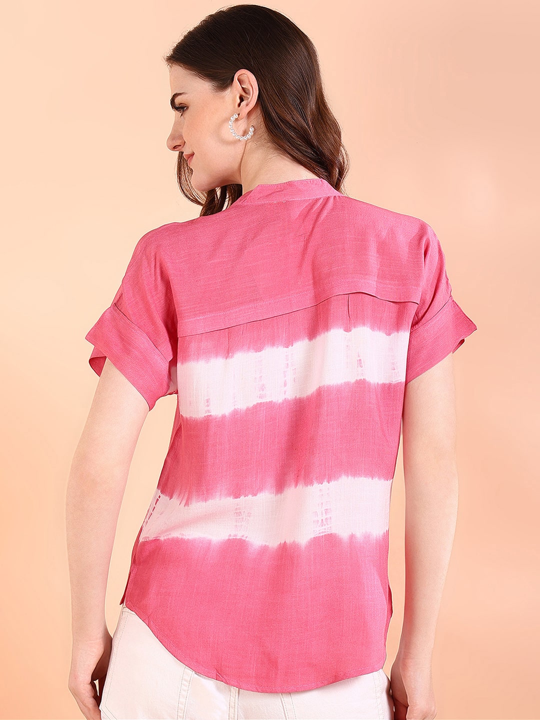 Vibrant Pink Tie-Dye Everywhere Top In Soft Rayon (W1547)