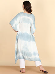 Rayon Hand Dyed Tie Dye Grey Kaftan (W1159)