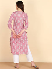 Pure Cotton Ethnic Printed Off White Gotta Patti Kurta (W1264)