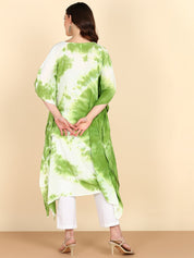 Rayon Tie Dye Light Green White Kaftan kurta (W1352)